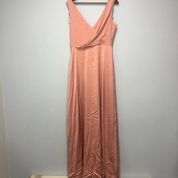 BHLDN x Donna Morgan Sabine Satin Maxi Mauve Dress US 10 - Picture 9 of 10